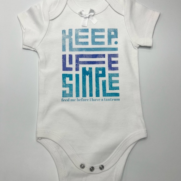 0-3 Month Keep Life Simple Onesie - Picture 2 of 3